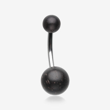 Organic Arang Wood Belly Button Ring-Black